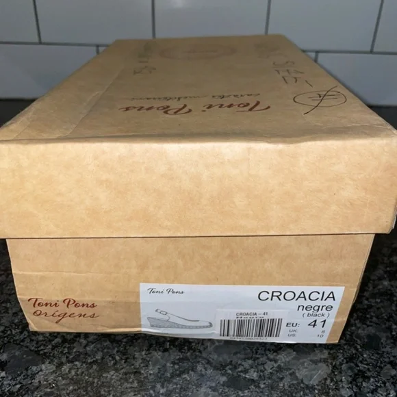Toni Pons Origens Croacia Black Leather Sandal Womens Size EU 41 US 10 - Picture 8 of 9